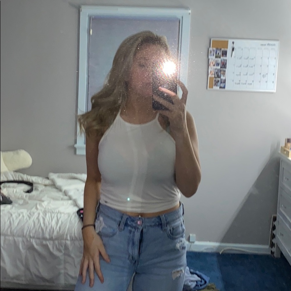 White halter top